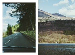 route et lac de montagne