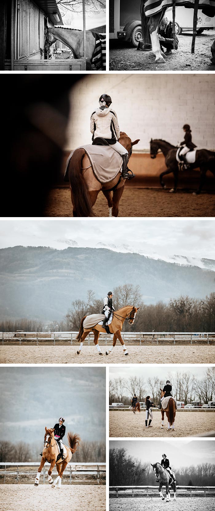 reportage compétition équestre - préparation détente dressage